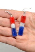 Red White Blue Glass Earrings